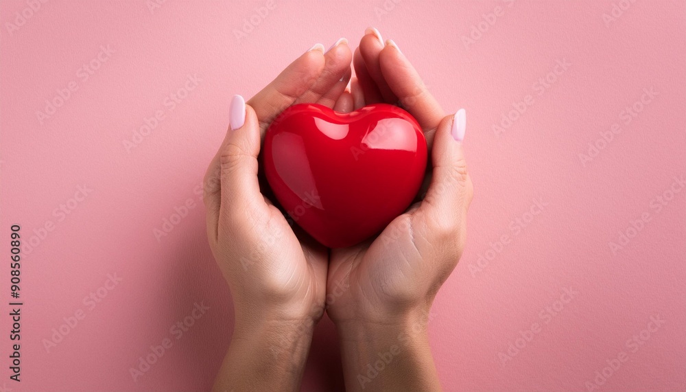 Fototapeta premium ハートを持っている手（hands holding heart）