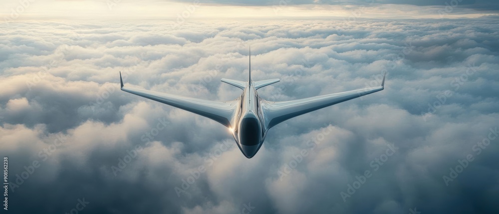 Private jet flying above the clouds with a stunning view. Private jet flying above the clouds with a stunning view.
