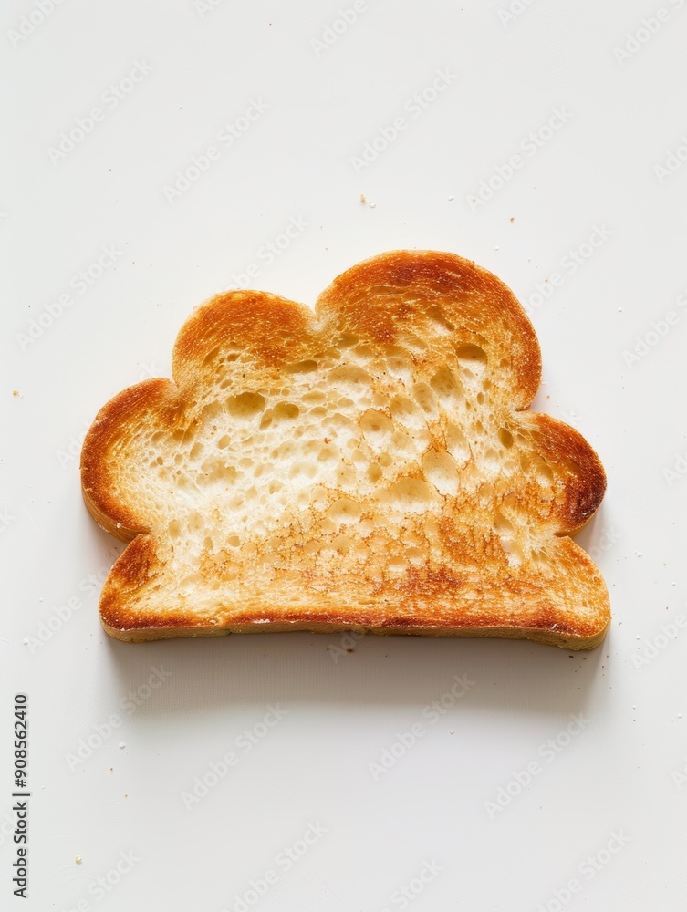 A slice of toast shaped like a cloud. Toasted bread in the shape of a cloud icon A slice of toast shaped like a cloud. Toasted bread in the shape of a cloud icon