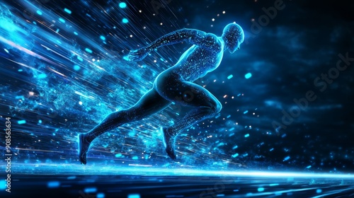 Fototapeta Naklejka Na Ścianę i Meble -  With the progress of science and technology, future sports events will be more intelligent and scientific. More precise training and competition guidance will be provided for competitors