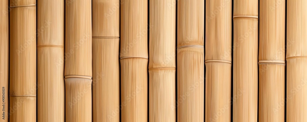 Fototapeta premium Bamboo wardrobe with sliding doors, eco-friendly furniture, sustainable storage solution