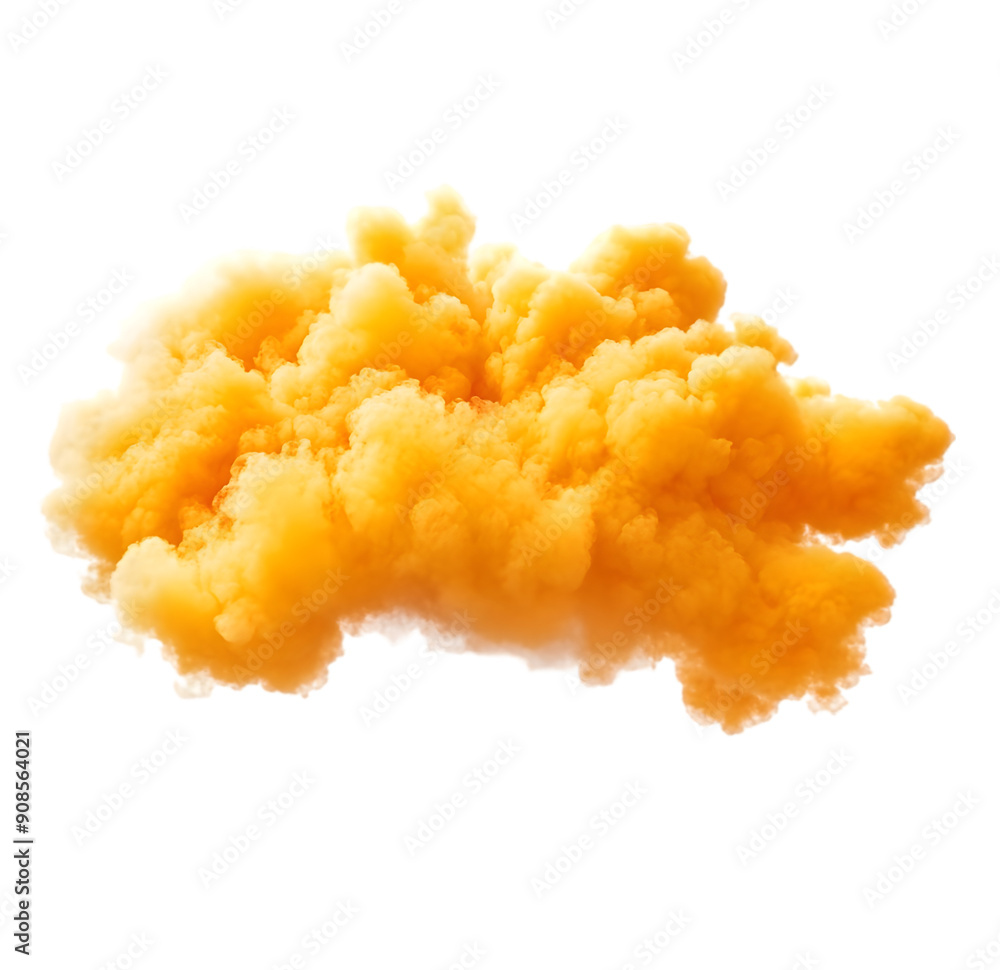 Yellow powder explosion cloud isolated on transparent background. Yellow powder explosion cloud isolated on transparent background.