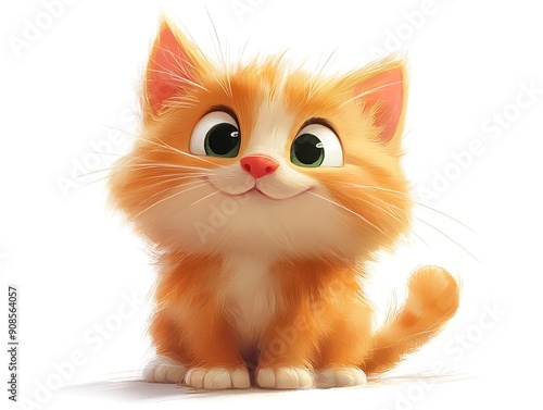 3d cartoon cute cat 