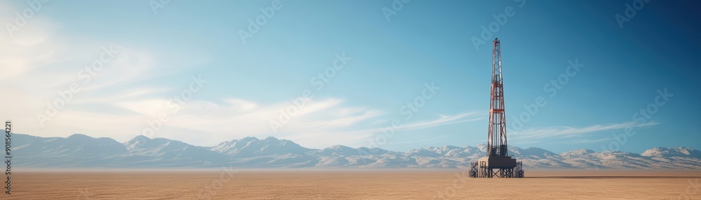 Rocket launch pad with mountains in the background Rocket launch pad with mountains in the background
