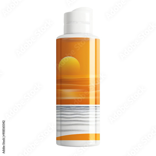 Blank white background showcases isolated plastic medicine bottle