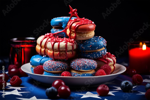 A Colorful Display of Macarons; French Delights: A Close-Up of Macarons;  Crunchy Shells, Creamy Fillings
 photo