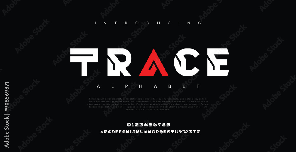 Trace, luxury modern font alphabetical vector set Trace, luxury modern font alphabetical vector set