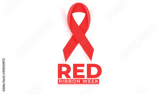 Red Ribbon week. background, banner, card, poster, template. Vector illustration.