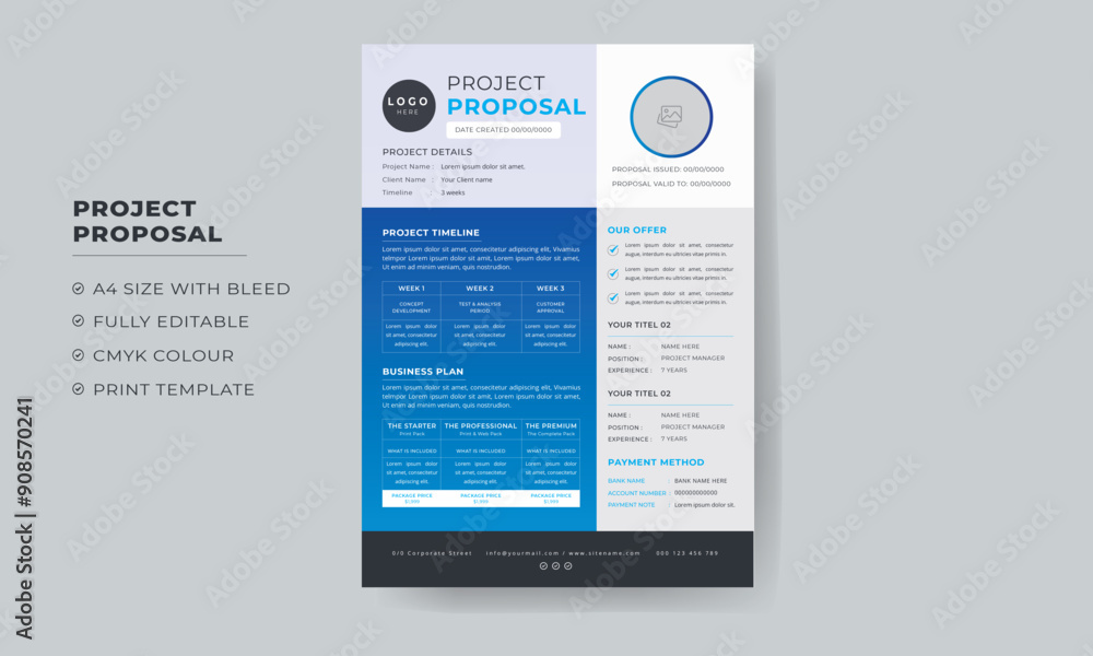 Business project proposal template for presentation or modern and customizable proposal layout Business project proposal template for presentation or modern and customizable proposal layout