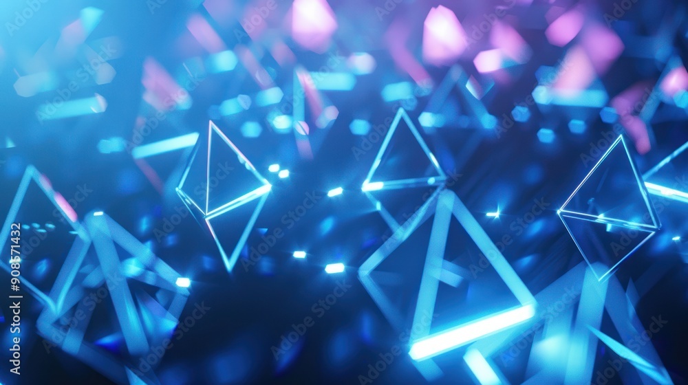 Blue 3D diamond triangle abstract background Blue 3D diamond triangle abstract background