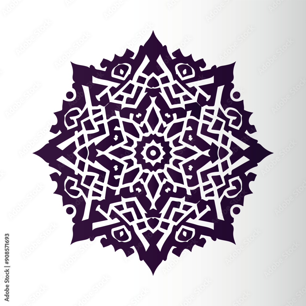 Ornamental mandala arabesque floral pattern islamic east style