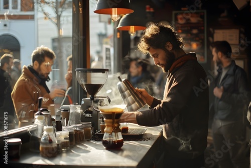 Wallpaper Mural Barista Making Coffee Torontodigital.ca