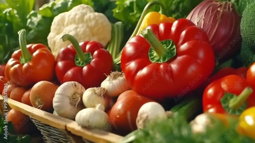 Harvest of Fresh organic vegetables HD 4K Video Clip Harvest of Fresh organic vegetables HD 4K Video Clip