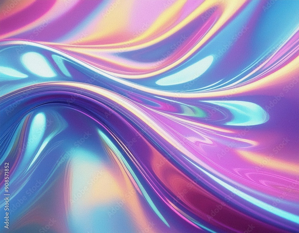 Fototapeta premium Holographic Foil Texture Background: 90s Vaporwave Aesthetic