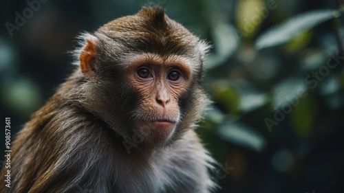 A monkey with wide, curious eyes, fascinated by its surroundings