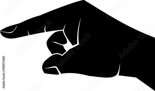 Hand pointing isolated on transparent background