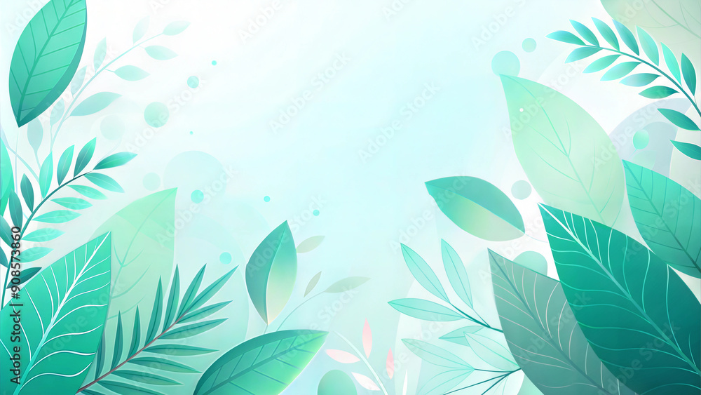 Simple Green Background with Leaves for Website Simple Green Background with Leaves for Website