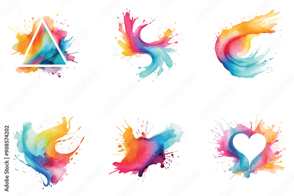 Watercolor splatter logo design Watercolor splatter logo design