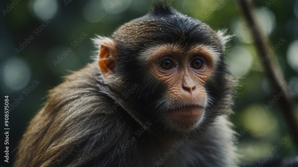 A monkey with an inquisitive gaze, always eager to explore new things A monkey with an inquisitive gaze, always eager to explore new things