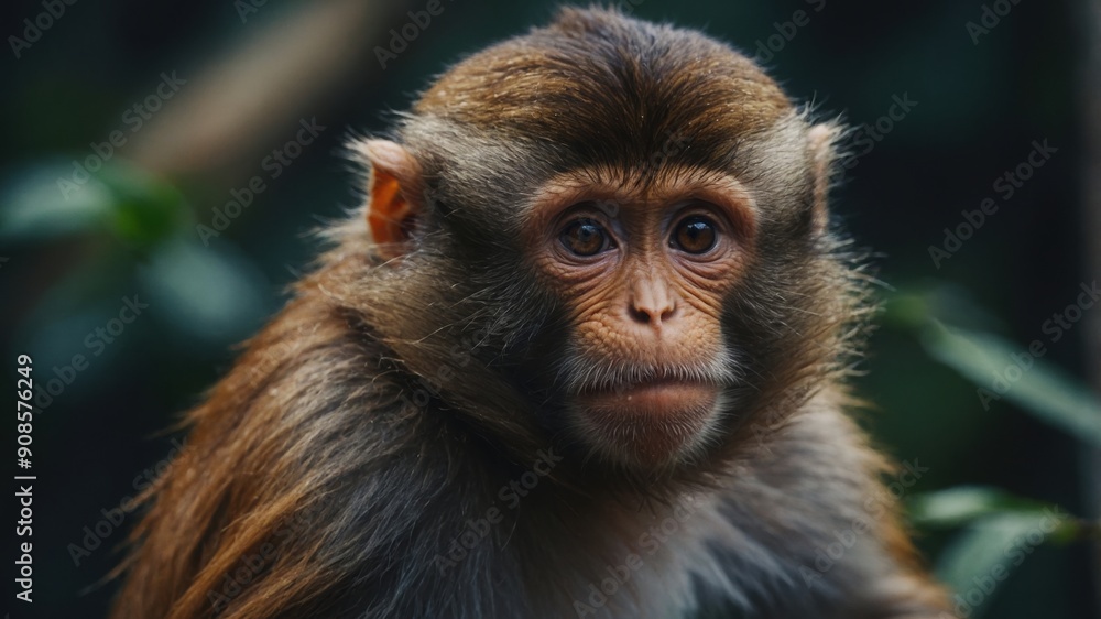 A monkey sitting pensively, lost in deep thought and contemplation