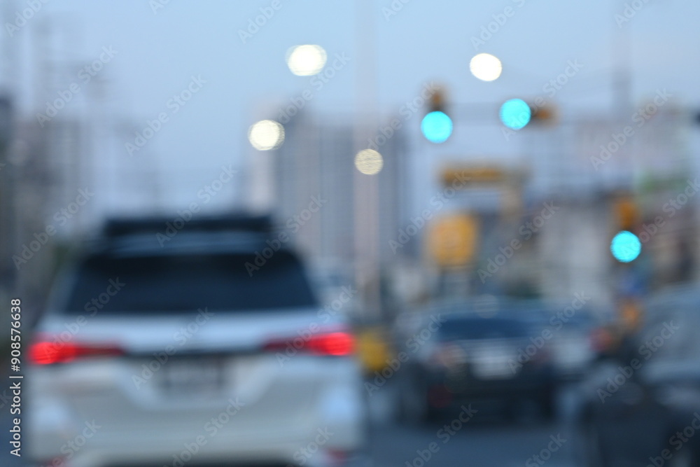 Fototapeta premium traffic jam in the city, blurred image