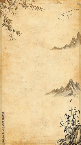imagine Edwardian style, smooth light-coloured parchment textured background
