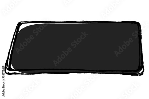 筆タッチの和食器のイラスト