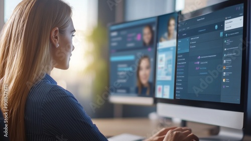 Woman Working on Computer