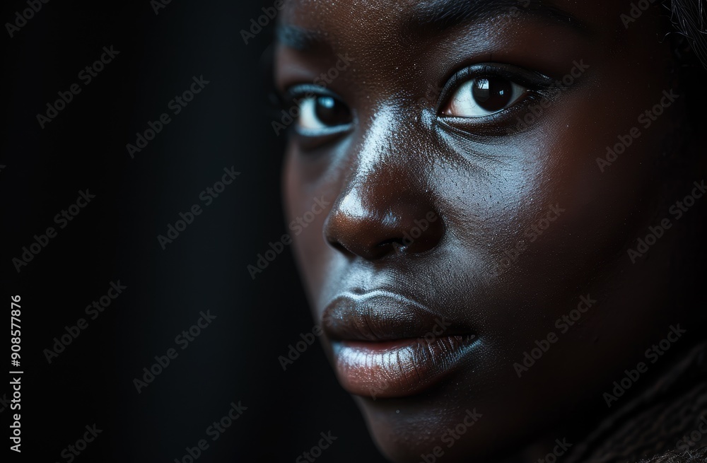 Powerful gaze of a young african person Powerful gaze of a young african person