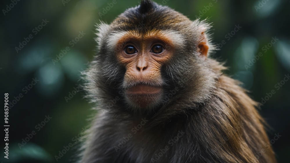 A monkey holding a juicy fruit, savoring each delicious bite A monkey holding a juicy fruit, savoring each delicious bite