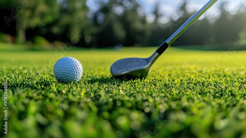 golf sport close up on green field