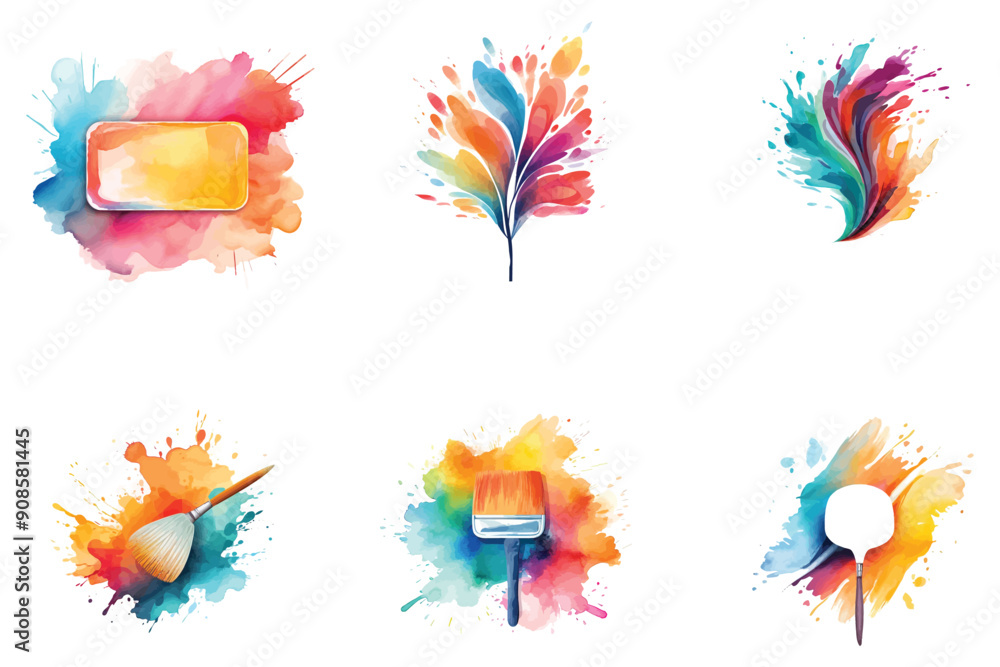 Obraz premium Watercolor splatter logo design