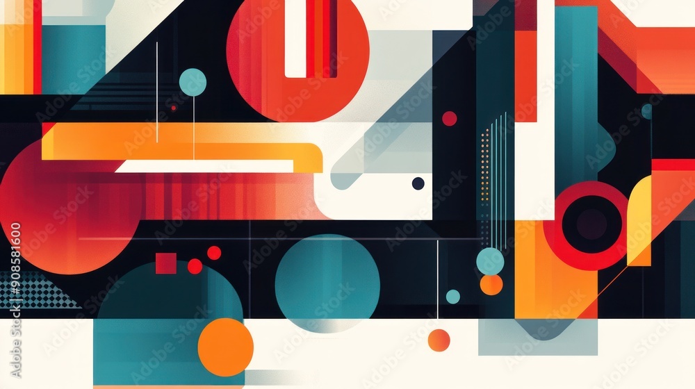 Abstract Geometric Composition with Vibrant Colors Abstract Geometric Composition with Vibrant Colors