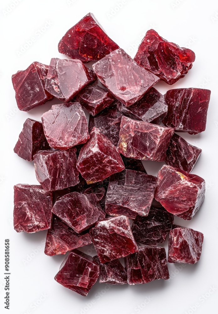 Pile of red ruby gemstones Pile of red ruby gemstones