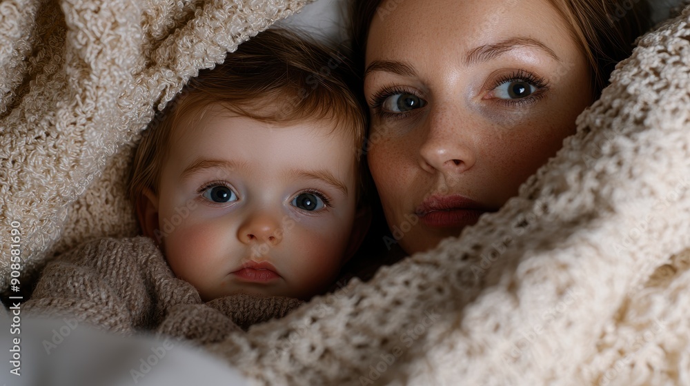 Cozy mother and child portrait Cozy mother and child portrait