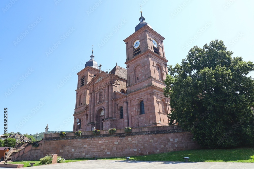 La cathédrale de Saint Dié des Vosges, cathédrale romane, ville de Saint Dié des Vosges, département des Vosges, France