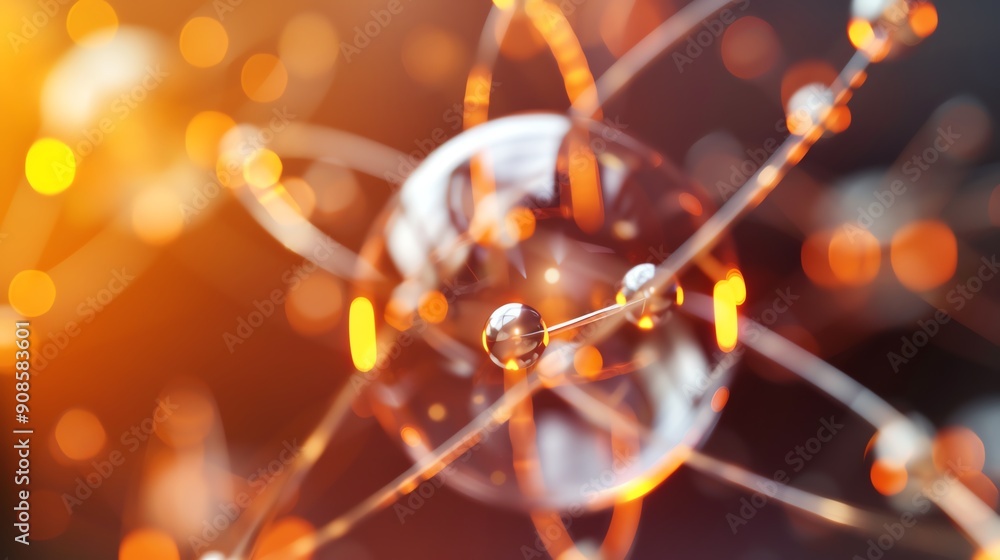 3D model of an atom with electrons in different energy levels 3D model of an atom with electrons in different energy levels