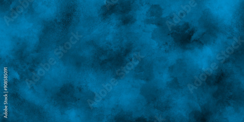 Splash acrylic colorful blue grunge texture background, grunge blue background texture with grainy smoke effect, abstract blue watercolor painting textured on black grunge paper.