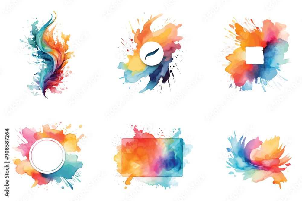 Obraz premium Watercolor splatter logo design