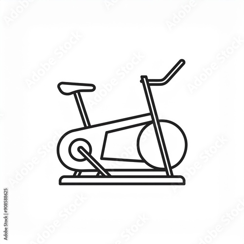 stationary bike icon isolated on white