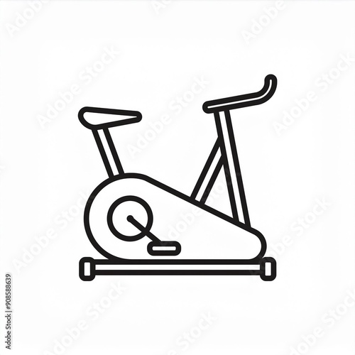 stationary bike icon isolated on white