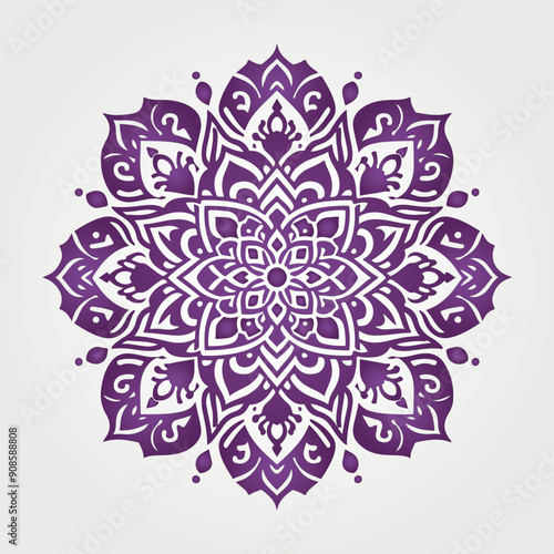 Ornamental mandala arabesque floral pattern islamic east style