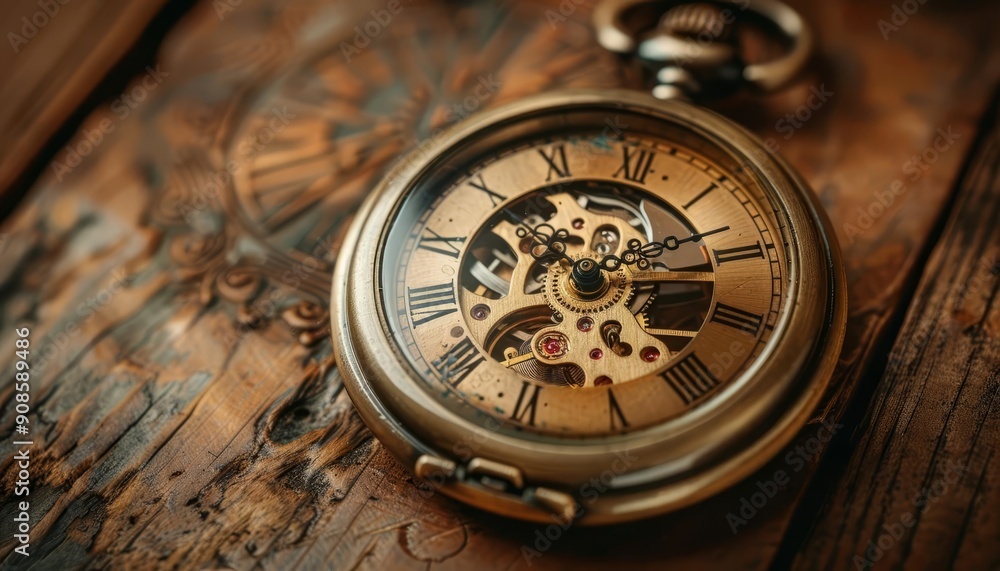 Classic pocket watch on an old wooden table, intricate details, gentle lighting, a sense of history and continuity, sepia tones, Vintage, Timeless, Macro Photography Classic pocket watch on an old wooden table, intricate details, gentle lighting, a sense of history and continuity, sepia tones, Vintage, Timeless, Macro Photography