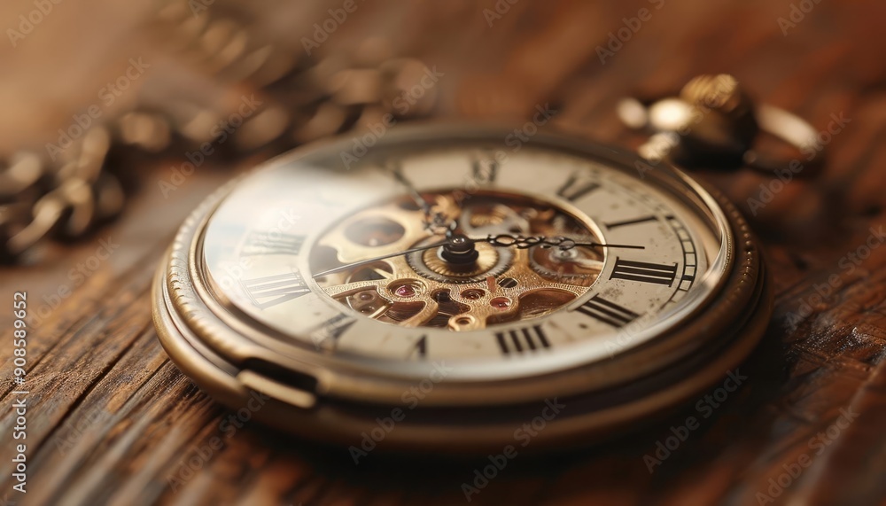 Classic pocket watch on an old wooden table, intricate details, gentle lighting, a sense of history and continuity, sepia tones, Vintage, Timeless, Macro Photography Classic pocket watch on an old wooden table, intricate details, gentle lighting, a sense of history and continuity, sepia tones, Vintage, Timeless, Macro Photography
