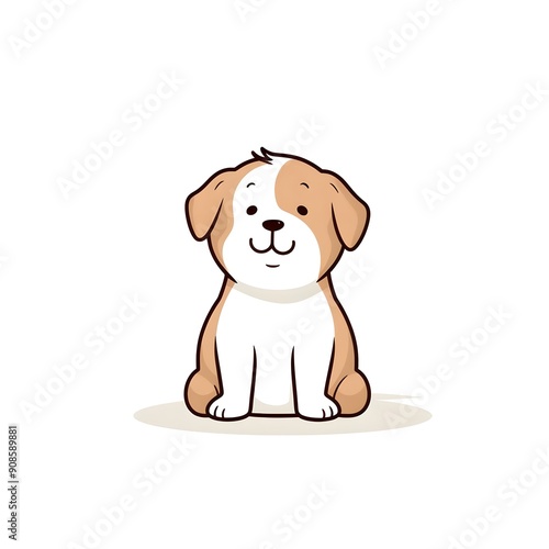 Cute Dog Illustration On White Background