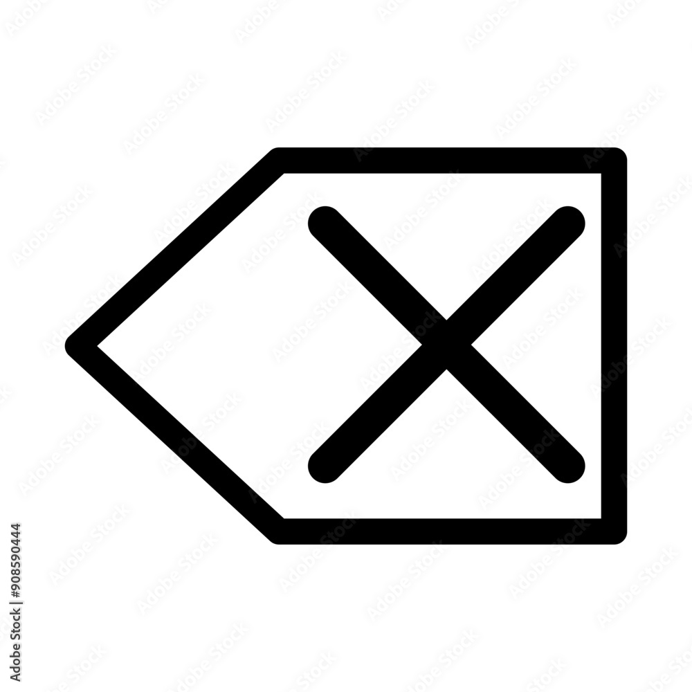 The delete text symbol icon or the cross symbol cancel. The delete text symbol icon or the cross symbol cancel.