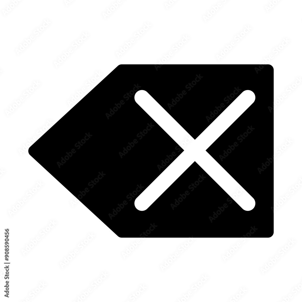 The delete text symbol icon or the cross symbol cancel. The delete text symbol icon or the cross symbol cancel.