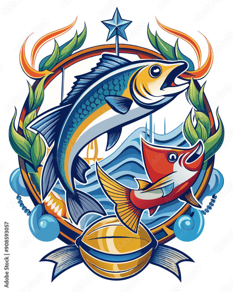 Obraz premium fishing vector colorful t-shirt design,fishing transparent background printable svg design