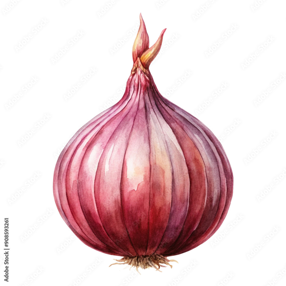 Fototapeta premium onion Watercolor style PNG file Transparent background