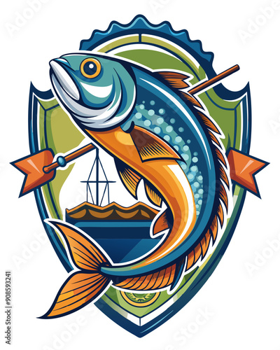 fishing vector colorful t-shirt design,fishing transparent background printable svg design photo